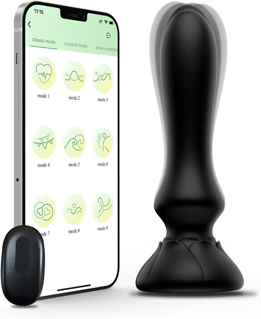 APP Controlled Anal Dildo Butt Plug - Remote Control G Spot Anal Sex Toys for Men Women