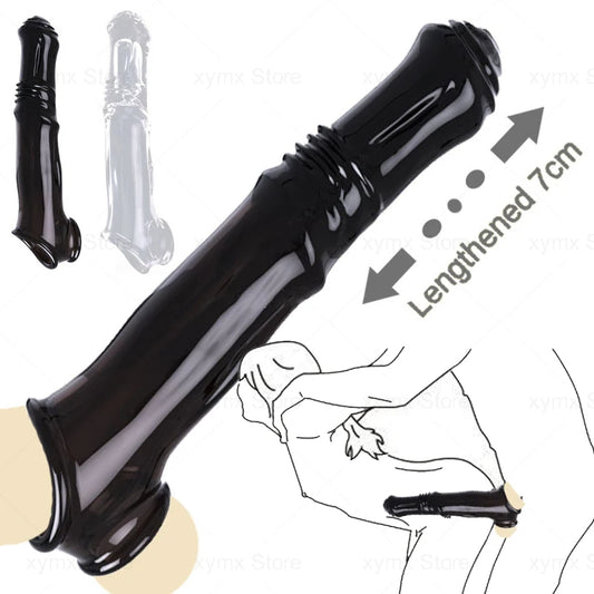 Horse Dick Cock Sleeve Penis Enlarger - Penisring Fantasy Jelly Condom Sex Toys for Men