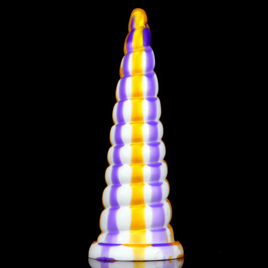 Pyramid Anal Dildo Butt Plug - Exotic Color-Mixing Silicone Vaginal Prostate Massager