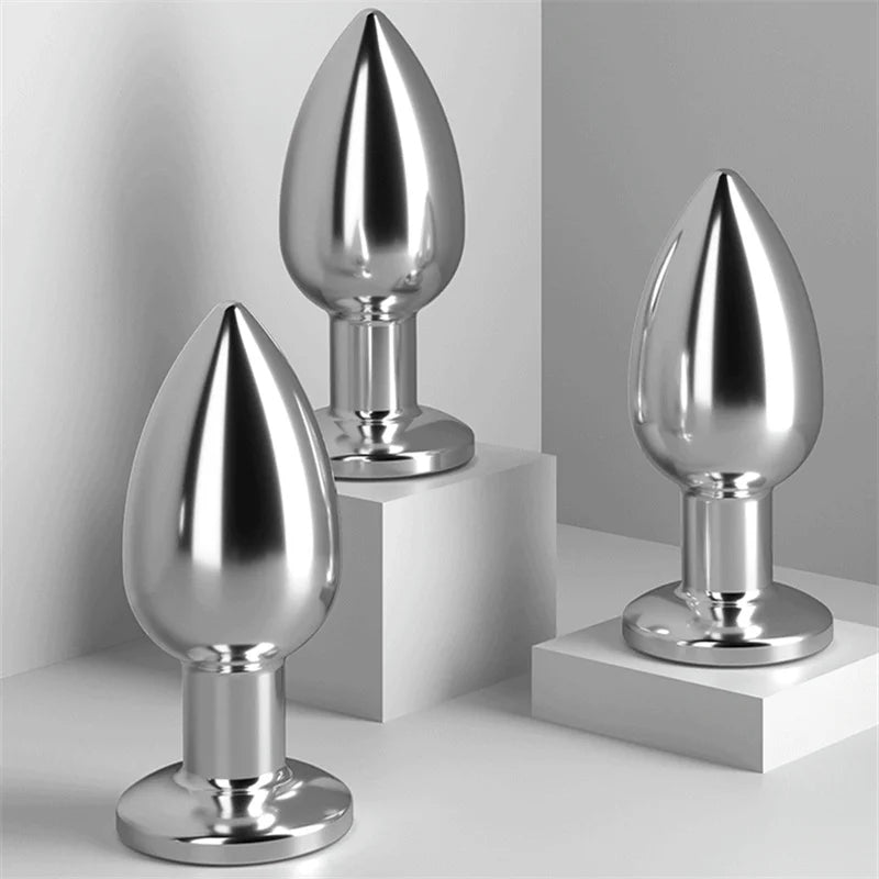 Remote Control Metal Anal Dildo - Stainless Steel Vibrating Butt Plug Anal Toys