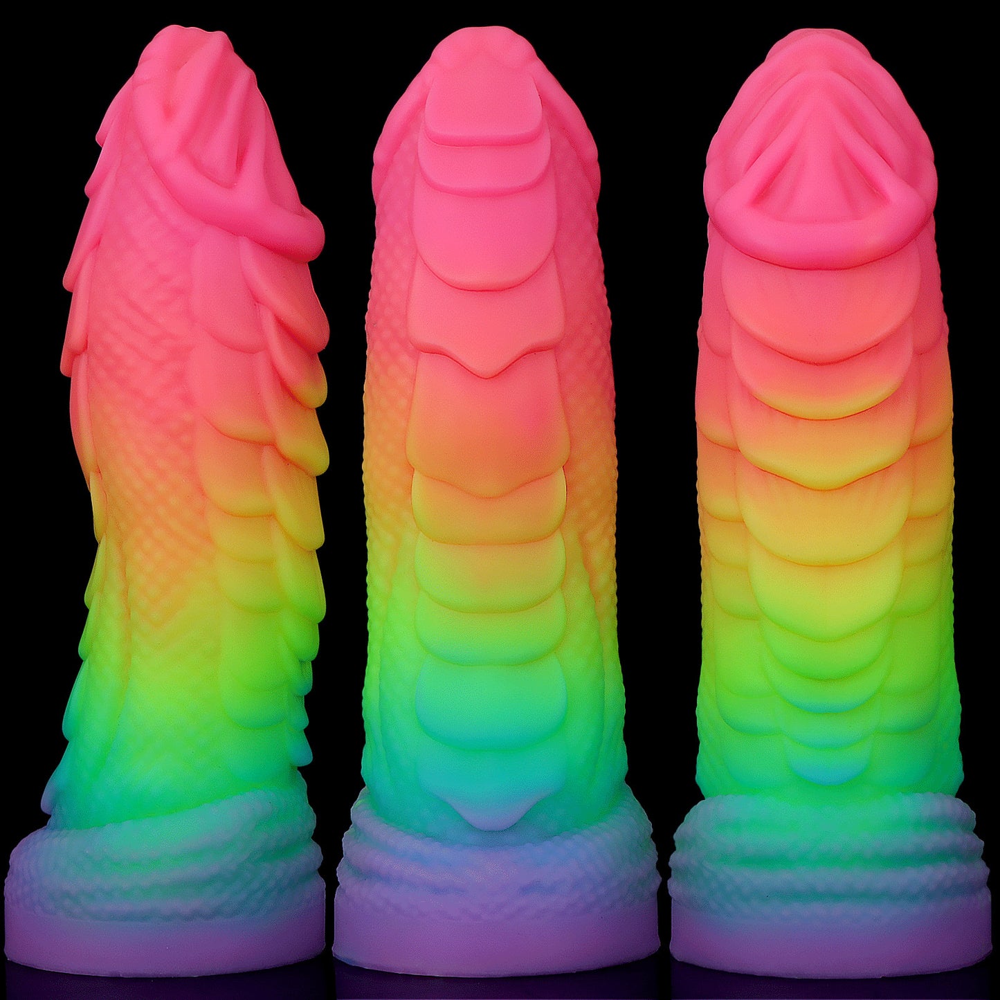 Luminous Dragon Monster Dildo Butt Plug - Colorful Realistic Anal Dildos Silicone Sex Toy