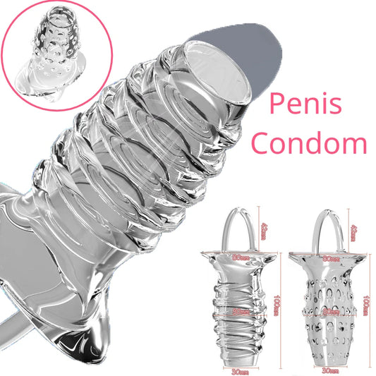 Jelly Cock Sleeve Penisvergrößerer - Penisring Verzögerung der Ejakulation Kondom Sexspielzeug für Männer