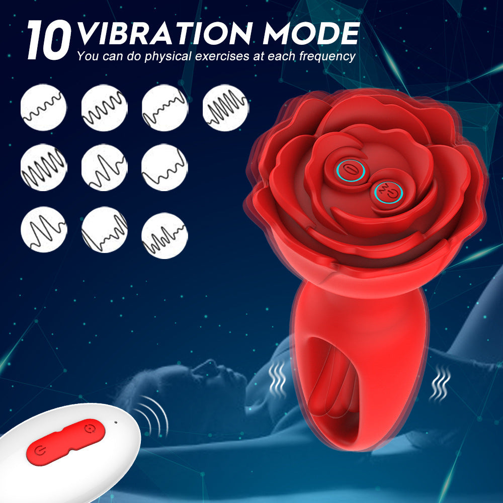 Fernbedienungs-Buttplug – kitzelndes G-Punkt-Prostata-Massagegerät, Rosen-Sexspielzeug