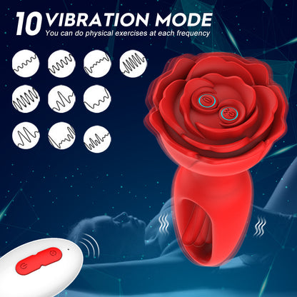 Fernbedienungs-Buttplug – kitzelndes G-Punkt-Prostata-Massagegerät, Rosen-Sexspielzeug