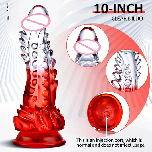 Jelly Monster Dildos Butt Plug - 10 inch Huge Dildo Realistic Dragon Anal Sex Toys