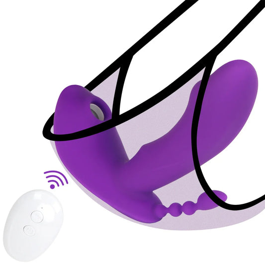 Remote Control Women Vibrator - Anal Dildo G Spot Vibrator Clit Sucking Vibrating Anal Beads Sex Toy