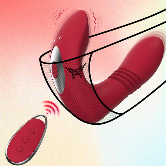 Vibromasseur clitoridien télécommandé G Spot - Gode anal poussant le clitoris à double extrémité