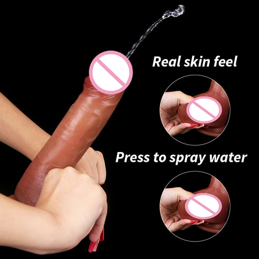 Ejakulierender Dildo-Buttplug – realistischer, spritzender Silikondildo, weibliches Sexspielzeug