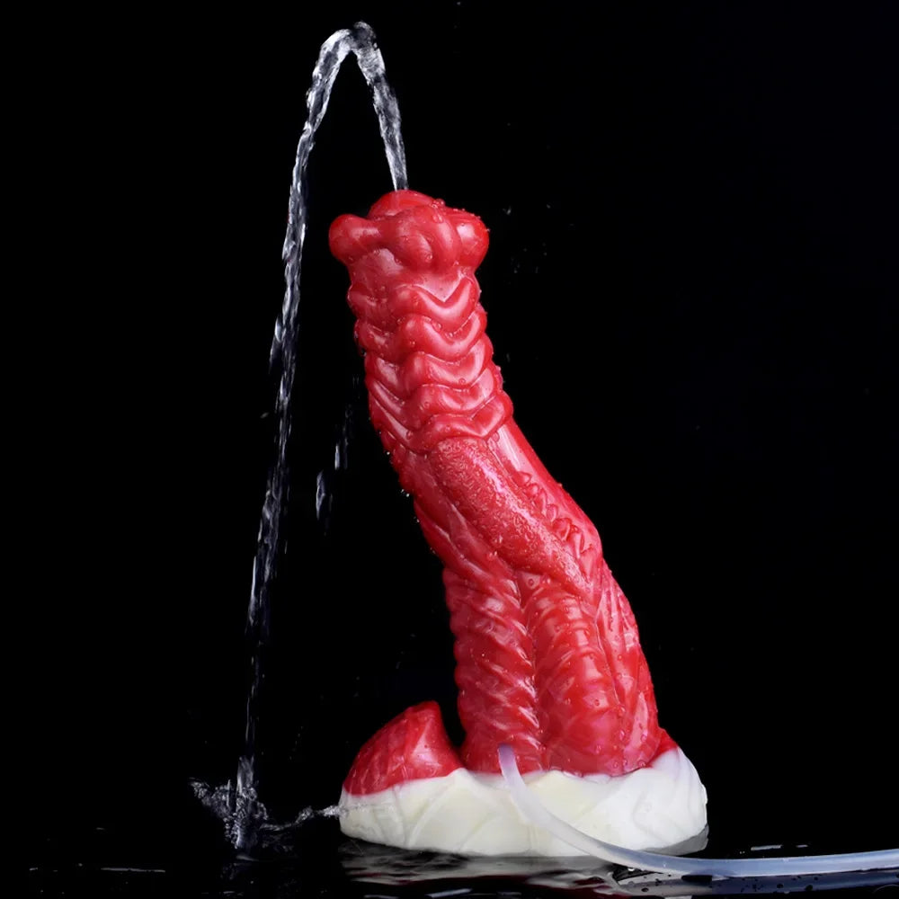 Water Jet Monster Dildo Butt Plug - Squirting Silicone Anal Dildos Female Sex Toys