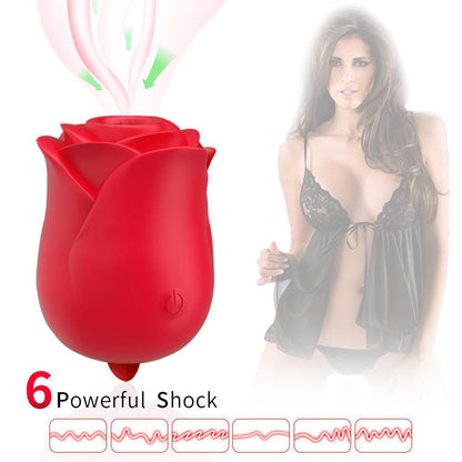 Clit Sucking Tongue Licking Rose Toy - Double End Nipple Clitoral Vibrator