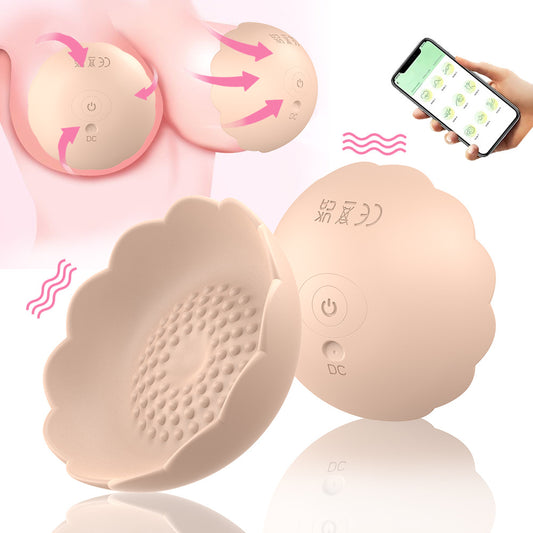 App Control Breast Massager - Silicone Expansion Cup Vibrating Nipple Pads Women Vibrator