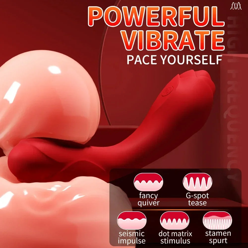 Vibrating Dildos G Spot Clit Stimulator - Dual End Dildo Vibrator Bendable Female Sex Toys