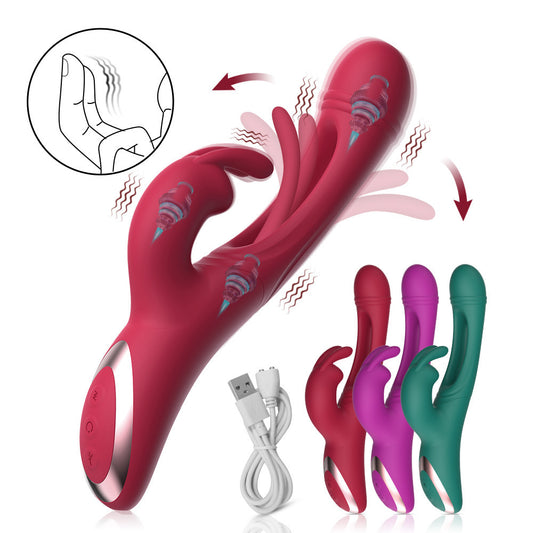 Rabbit Clitoral G Spot Vibrator - Vibrating Dildo Tickle Flapping Prostate Massager