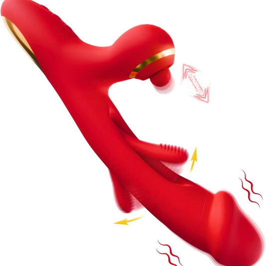 Realistic Dildo Clit Vibrator- G Spot Vibrating Tickle Flapping Clit Tapping Stimulator Female Sex Toys