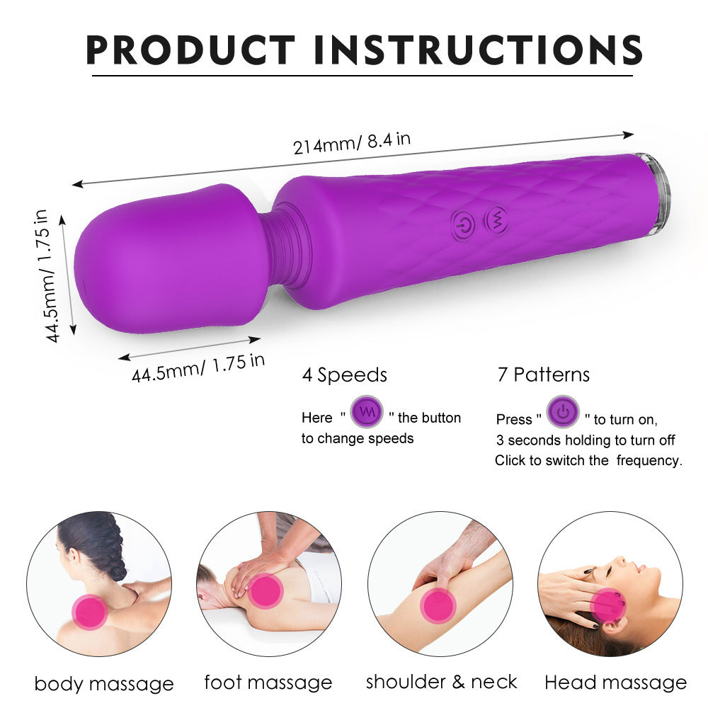 AV Wand Clit Nipple Vibrator - Handheld Powerful Vibrating Dildo Sex Toys for Women Men