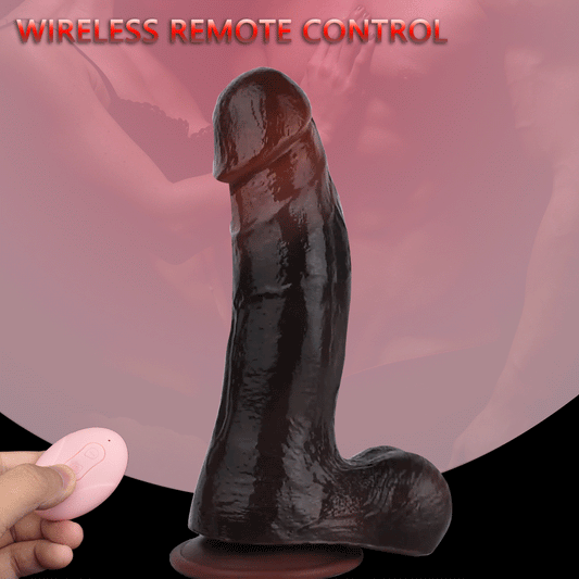 Ebenholz-Stoßdildo mit vibrierendem Analplug – Fernbedienung, realistischer Analdildo, Sexspielzeug für Frauen