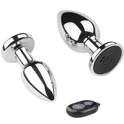Remote Control Metal Anal Dildo - Stainless Steel Vibrating Butt Plug Anal Toys