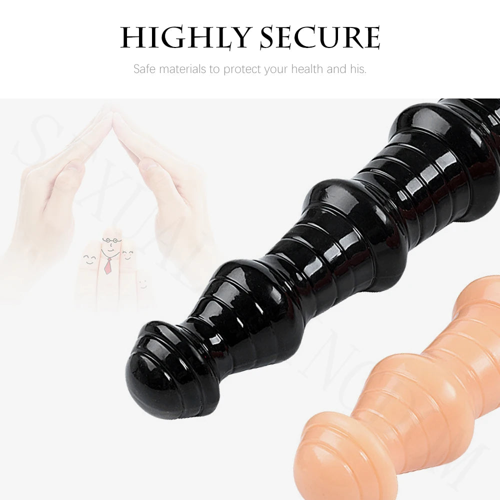 Long Silicone Anal Plug Dilator - Big Threads Anal Dildo Expansion Prostate Orgasm