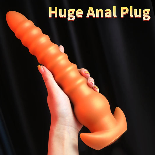Huge Anal Beads Butt Plug - Big Threads Silicone Anal Dildo Sex Toys for Women Men