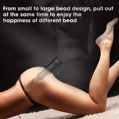 Vibrating Anal Beads Butt Plug - Finger Protate Massager Sex Toy for Men Women