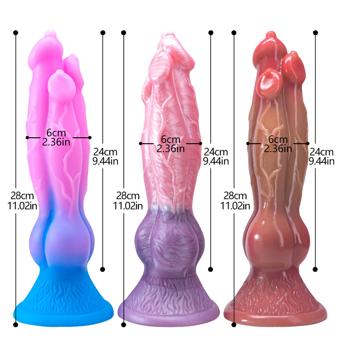 Realistic Dog Dildo - Monster Three Head Animal Dildos Sex Toys - Domlust Exotic