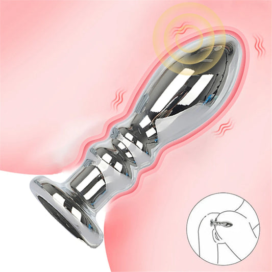 Vibrating Dildo Butt Plug - Metal Dildos G Spot Prostate Massage Anal Toys