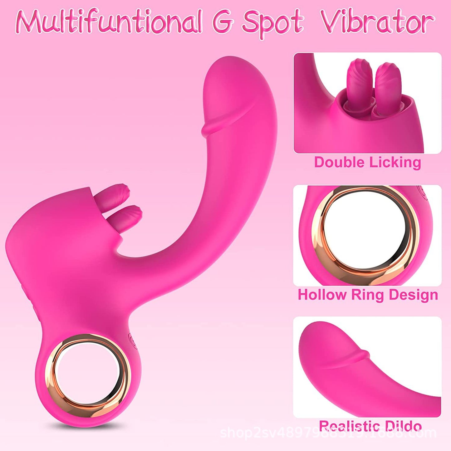 Rabbit Clit Clamps Anal Dildo G Spot Vibrator - Double End Anal Clitoral Stimulator Female Sex Toy