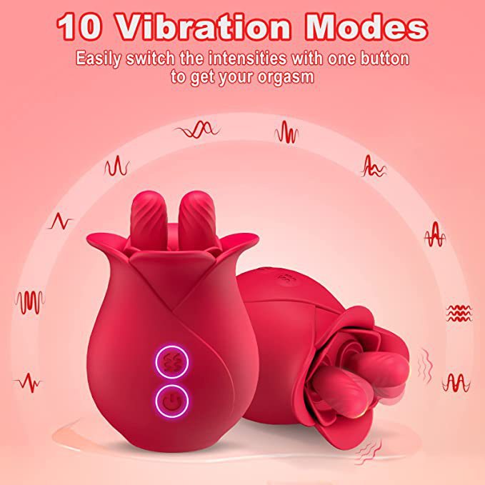 Pinces à clitoris Rose pour femmes, vibrateur à double langue, serrage du mamelon, jouets sexuels féminins