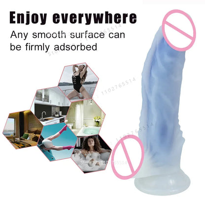 Jelly Luminous Anal Dildos Butt Plug - Realistic Dildo Silicone Vaginal Prostate Massager