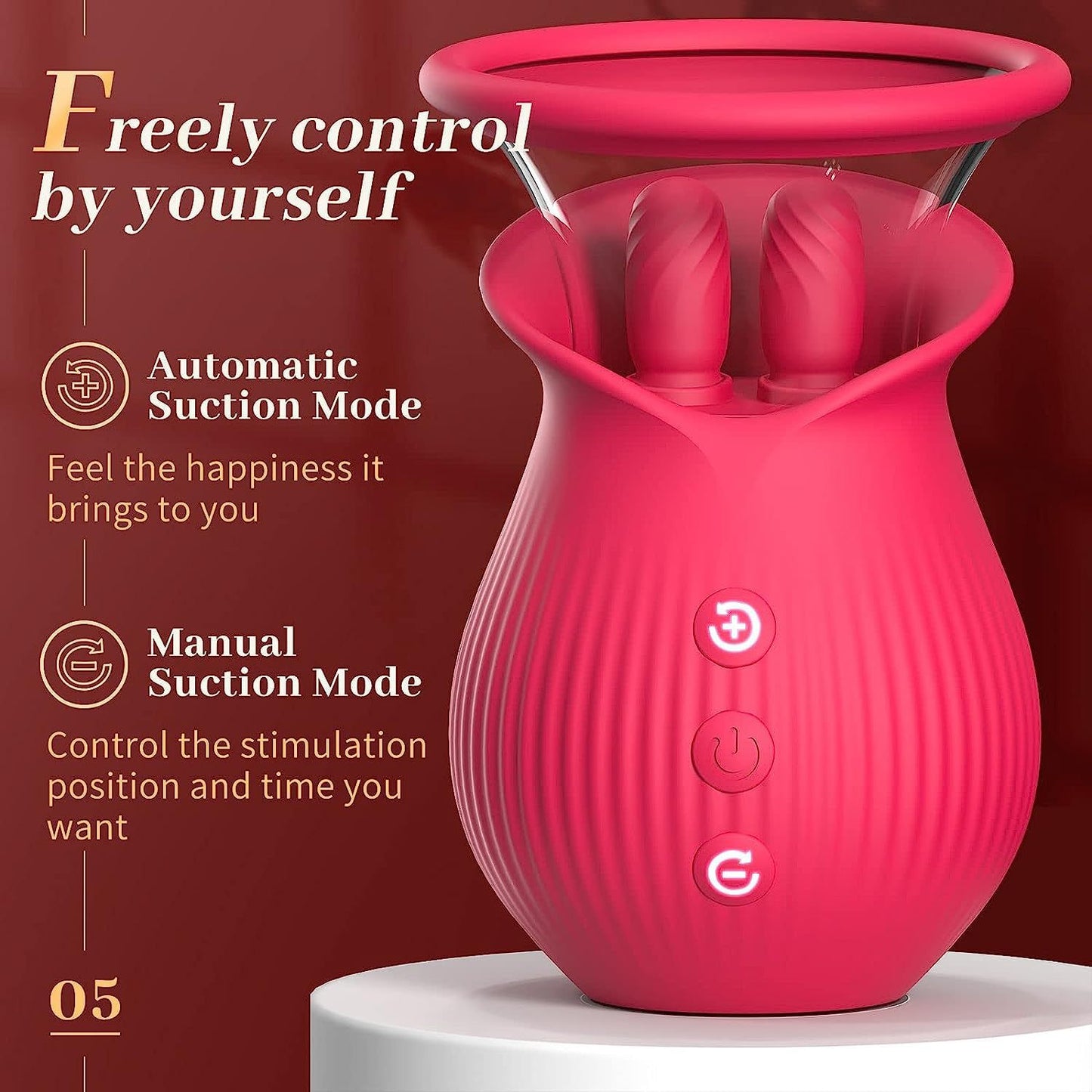 Nipple Clit Stimulator - Dual Tongue Rotating Licking Oral Sucking Female Sex Toys