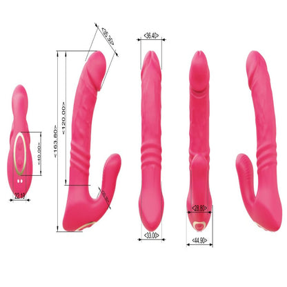 APP Controlled Thrusting Anal Dildo Clit Stimulator - Remoter Wearable G Spot Vibrator