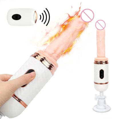 Thrusting Dildo Sex Machine - Remote Control Suction Cup Vibrator Telescopic Female Sex Toys