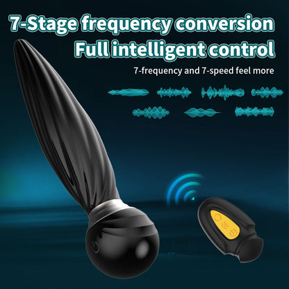 Fernbedienungs-Prostata-Massagegerät – 360°-Drehung, klemmender Buttplug, Analspielzeug