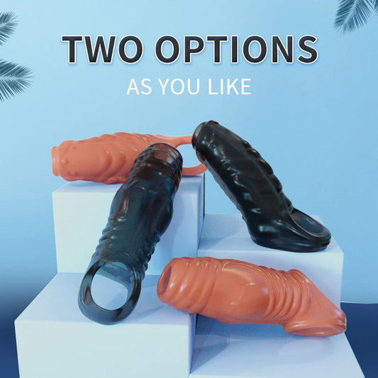 Weiche, dehnbare Penishülle, Sexspielzeug für Männer – strukturiertes Kondom, Penisverlängerung