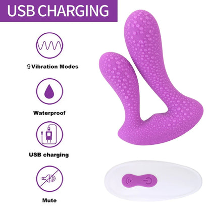 Remote Control Double Dildo Vibrator- Vibrating Butt Plug Panty Sex Toys