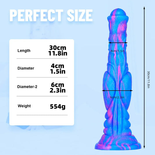 Gode ​​anal noué de 30 cm – Sexe fantastique avec une femme animale, masturbation, jouet sexuel anal
