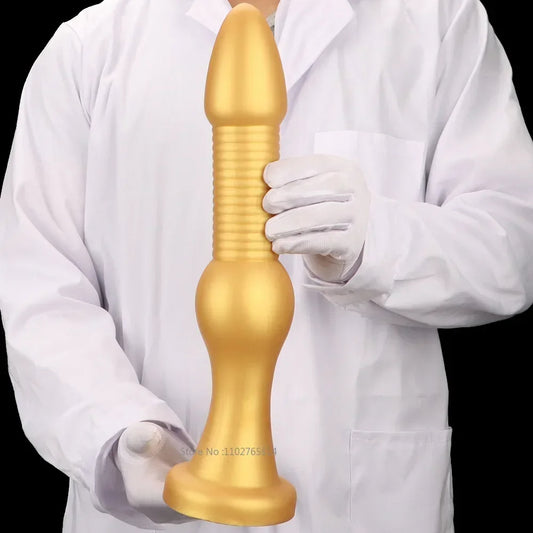 Riesiger Analdildo aus Silikon – geknotetes G-Punkt-Prostatamassagegerät mit Saugnapf, Sexspielzeug