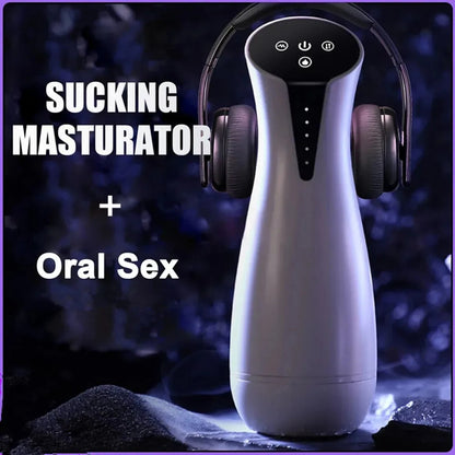 Oral Sucking Male Masturbator - Lifelike Vagina Voice Interactive Blowjob Sex Toys for Men