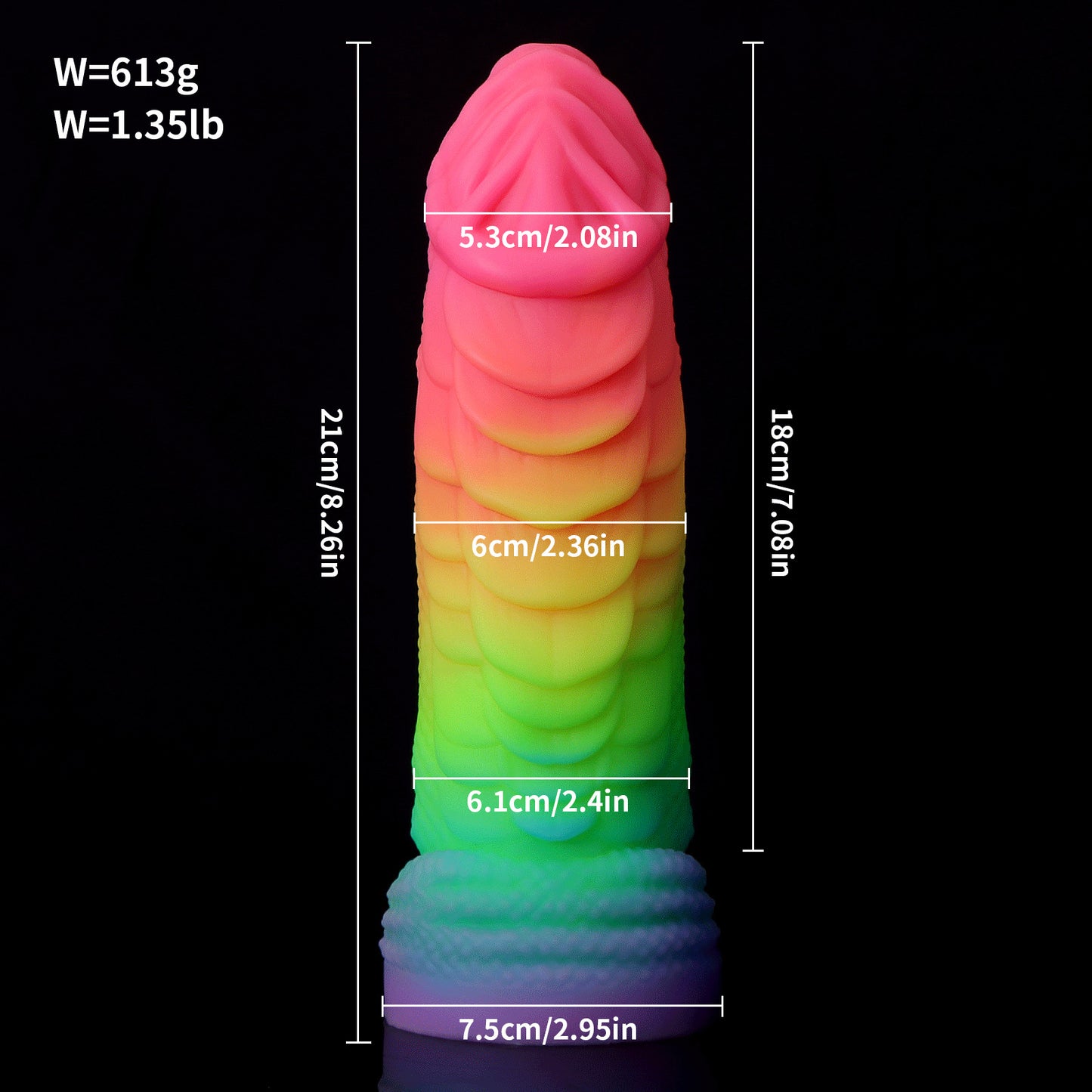 Luminous Dragon Monster Dildo Butt Plug - Colorful Realistic Anal Dildos Silicone Sex Toy