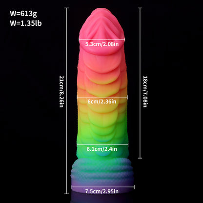 Luminous Dragon Monster Dildo Butt Plug - Colorful Realistic Anal Dildos Silicone Sex Toy