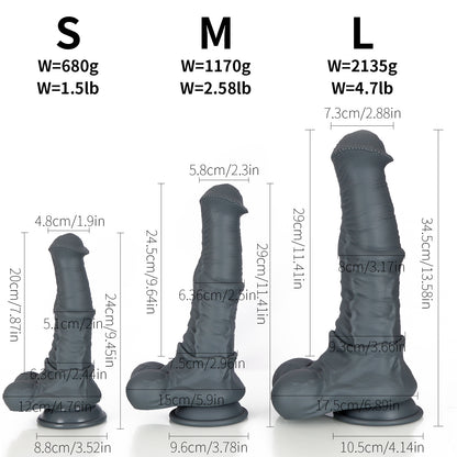 Riesiger Pferdedildo-Buttplug - Realistischer Tier-Monsterdildo, Vagina-Prostata-Massagegerät