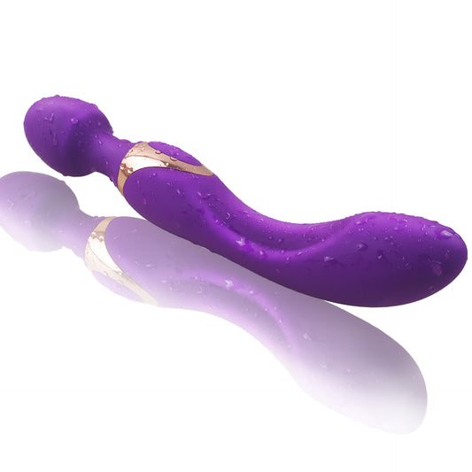 Masseur de prostate de vibrateur de doigt de baguette magique - stimulateur de clitoris de point G à double extrémité