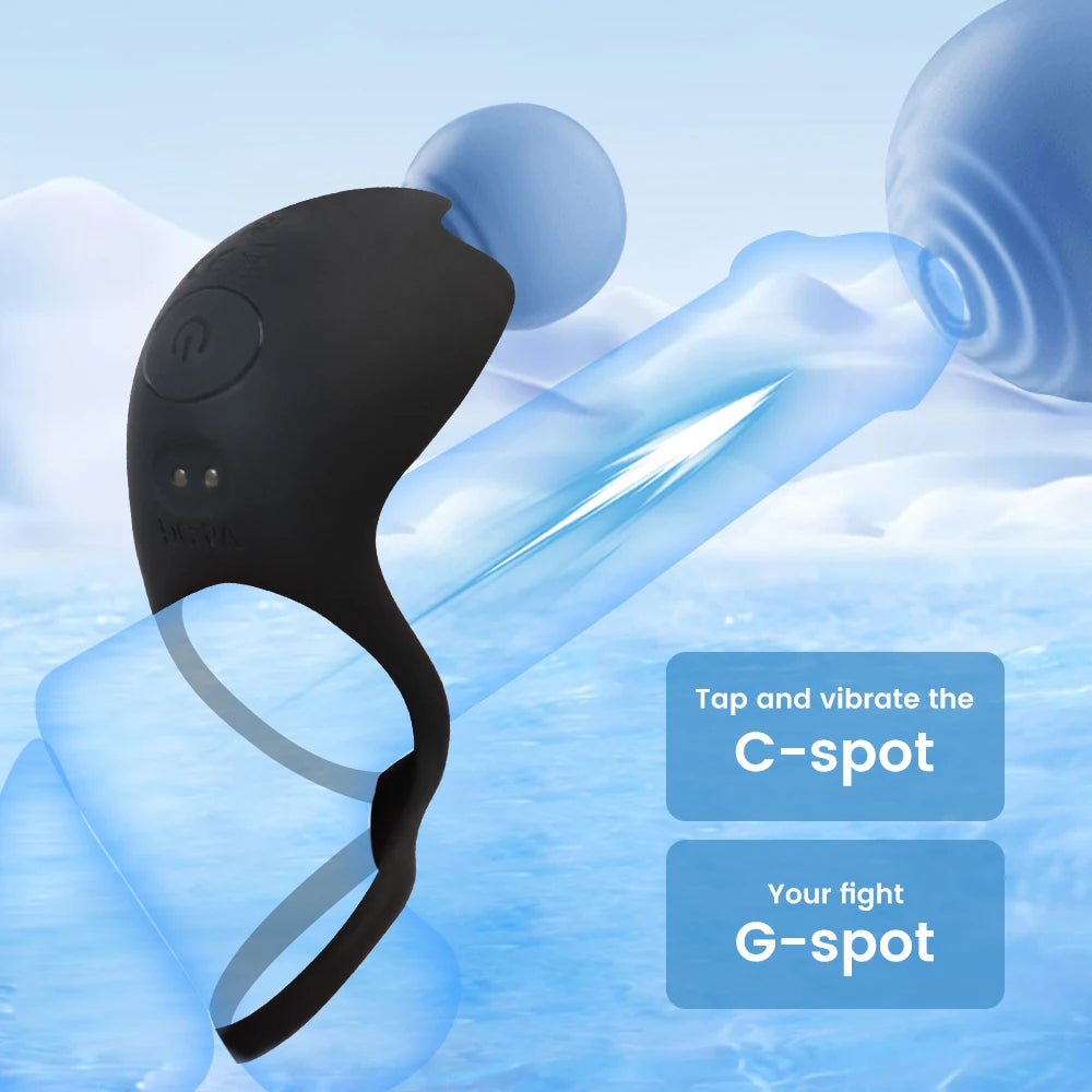 Vibrating Cock Ring Male Sex Toys - Remote Control Penis Delay Ejaculation Vibrator