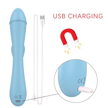 Rabbit Clit Clamps Anal Dildo G Spot Vibrator - Auto Heat Flapping Clitoral Sex Toys for Women