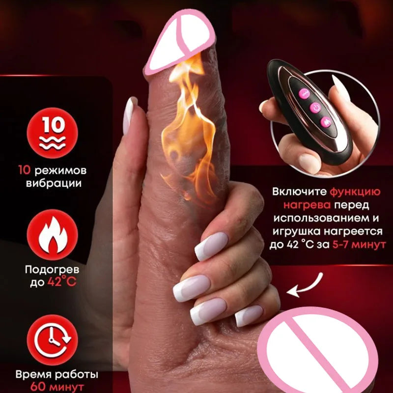 Huge Realistic Dildo Butt Plug - Remote Control Thrusting Dildos Vagina Prostate Massager