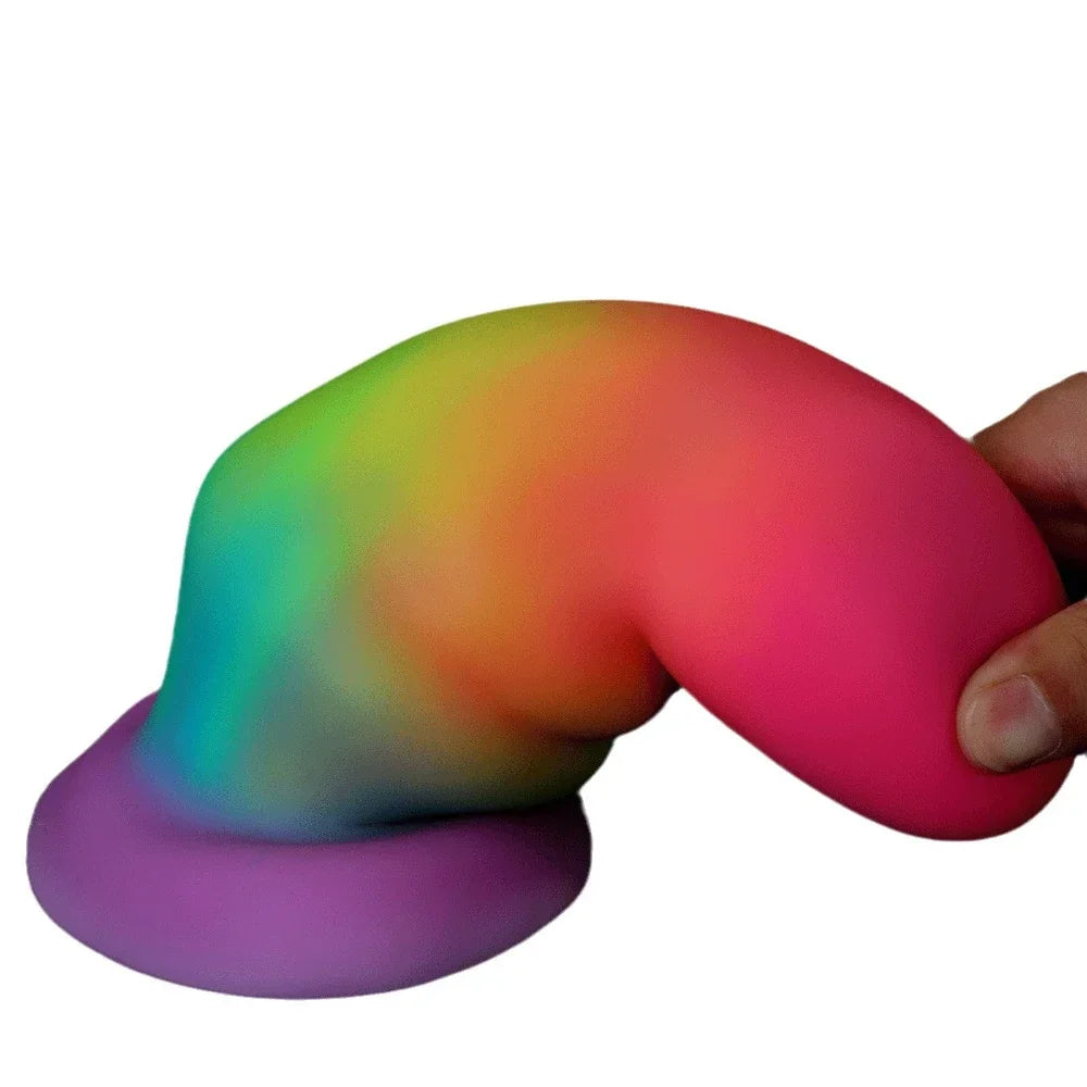 Fantasy Luminous Anal Dildo Butt Plug - Buntes großes Vaginal-Anal-Sexspielzeug aus Silikon