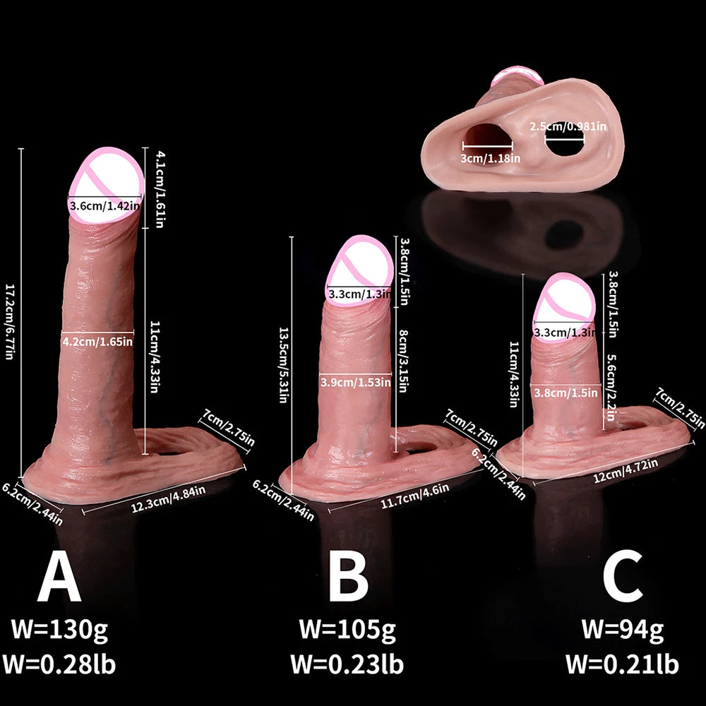 Penishülle aus Silikon zur Penisvergrößerung – riesiger realistischer Dildo, Kondom, Penisring, verzögerte Ejakulation, Sexspielzeug für Männer