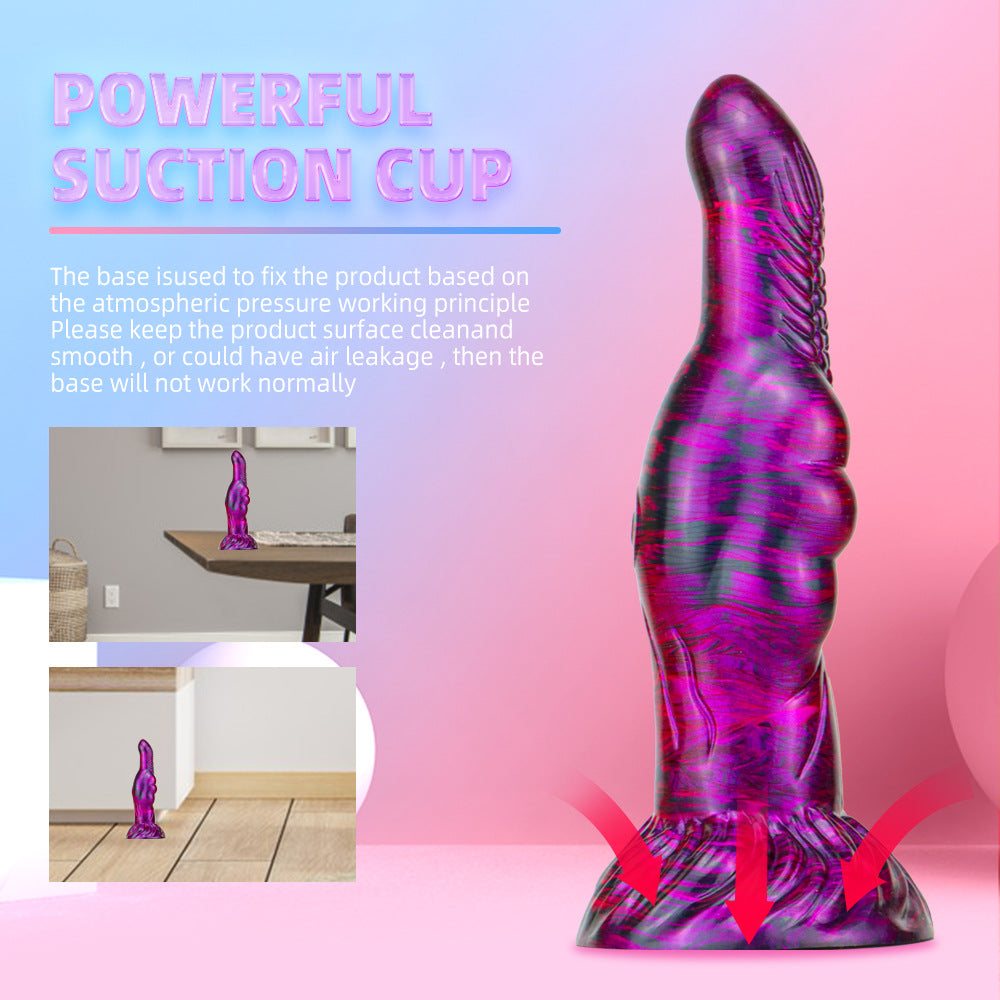 Exotic Anal Dildo Butt Plug - Fantasy Color-Mixing Silicone Monsterdildo Sex Toys for Women