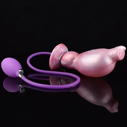 Inflatable Dog Dildo Butt Plug - Exotic Silicone Anal Dildo Expander Vaginal Prostate Toys