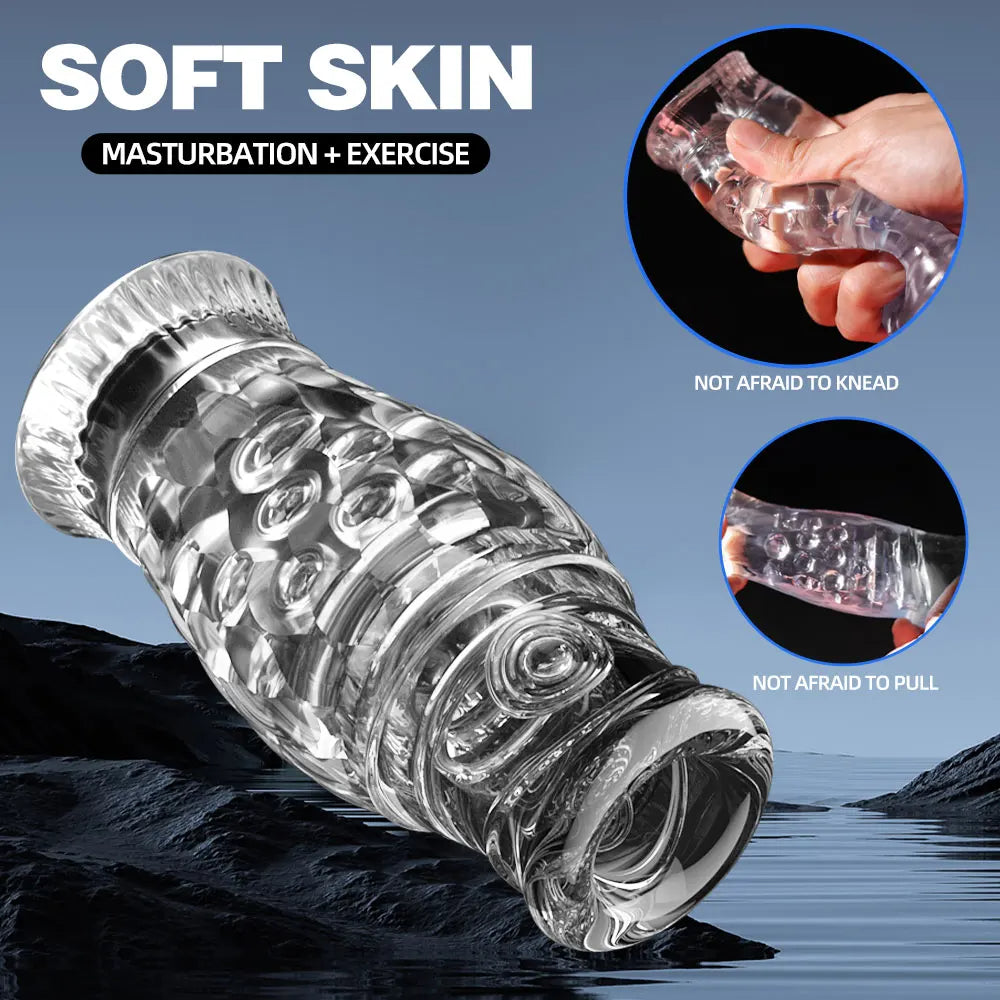 Male Masturbator Adult Toys - Pocket Pussy Handjob Glans Training Male Sex Toys